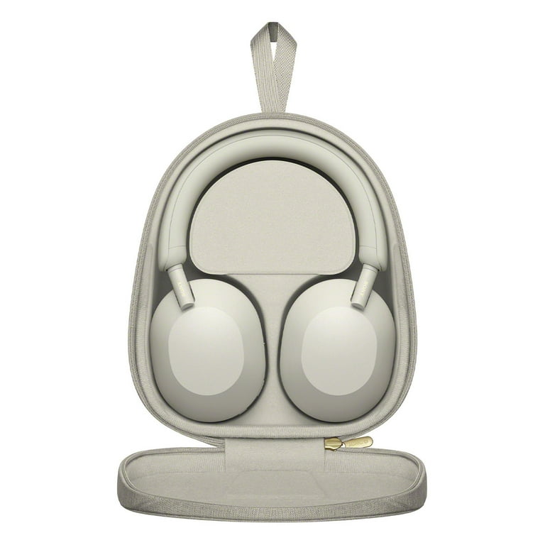 Sony WH-1000XM5 headphones in premium silver color with sleek modern design