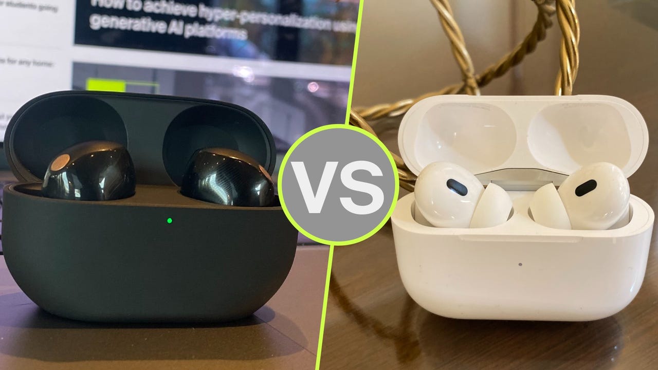 Apple AirPods Pro 2nd Generation earbuds and case on a light surface