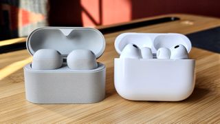 Sony WF-1000XM6 earbuds design showing matte finish and compact shape