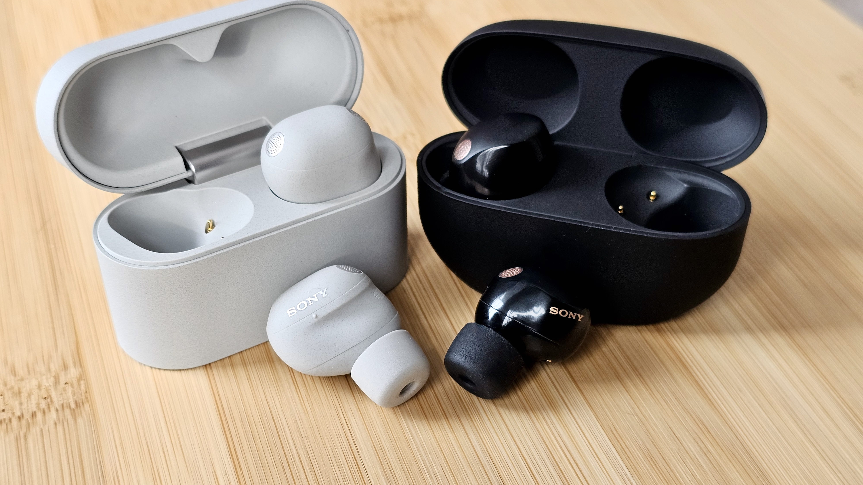Sony WF-1000XM6 earbuds design showing new shape and size