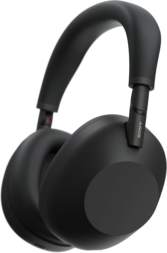 Sony WH-1000XM6 headphones in black color on a dark background