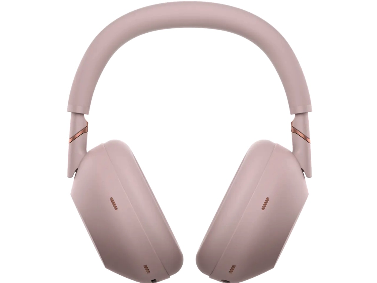 Detail shot of the Sand Pink earcup texture and Sony branding