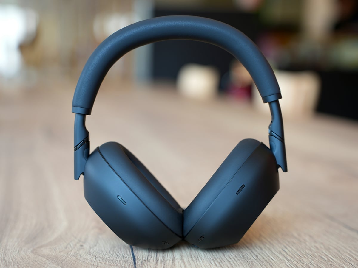 Sony WH-1000XM6 headphones in folded position on a table