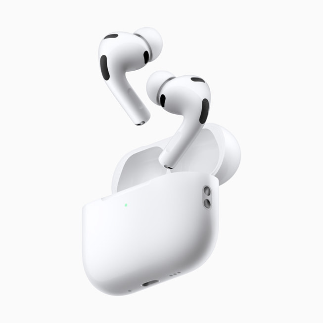 Apple AirPods Pro 3 in white with spatial audio feature demonstration