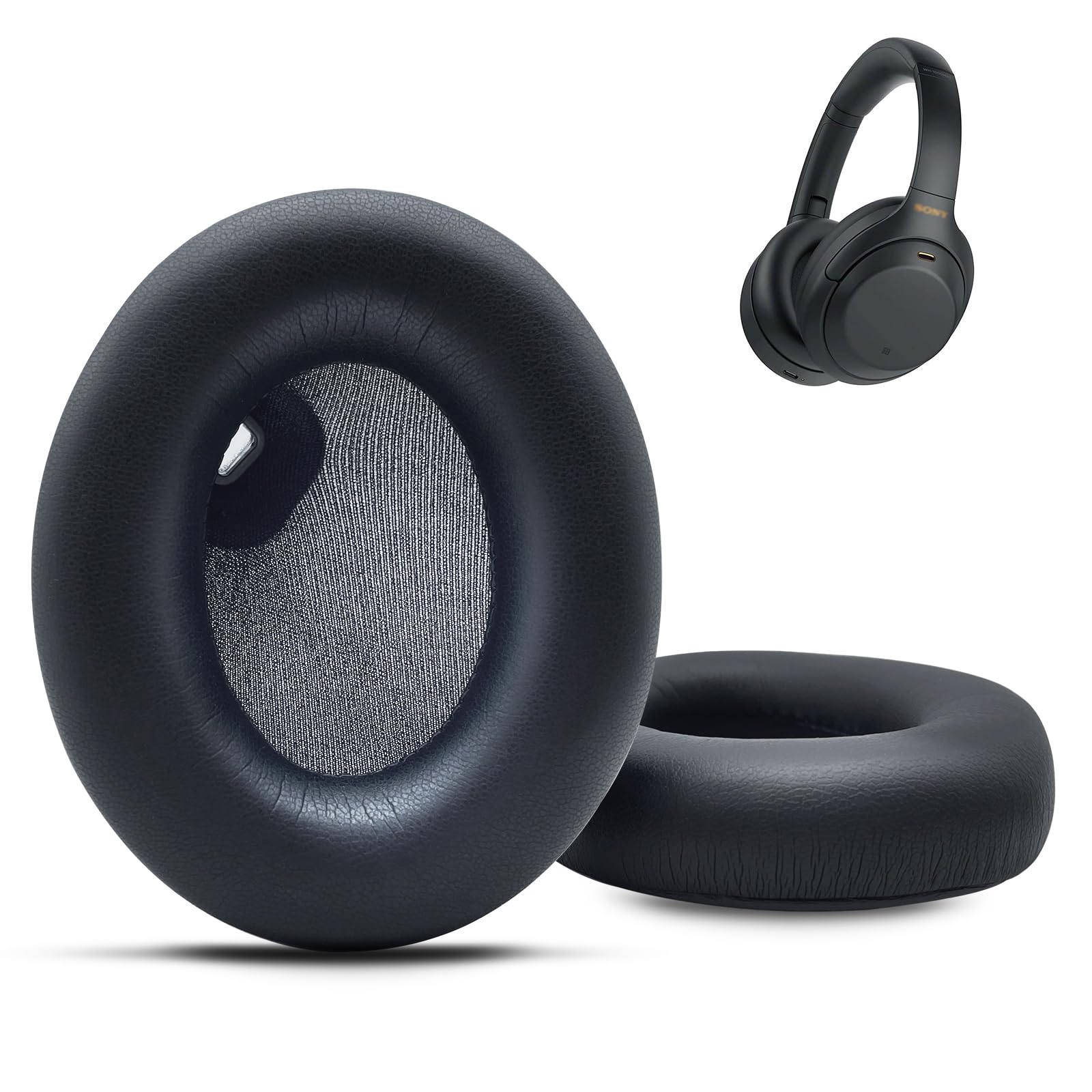 Sony WH-1000XM4 headphones showing comfortable ear cushions